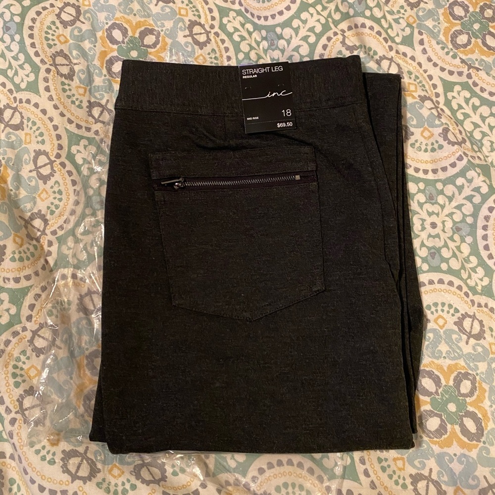 INC International Concepts GREY GRAY 18 pants NEW - Picture 2 of 7